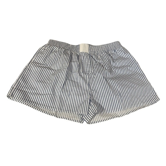 NWOT Women’s Blue And White Cotton Striped Boxer Shorts With Pockets Medium - Picture 10 of 10